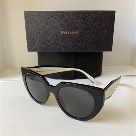 prada black white sunglasses